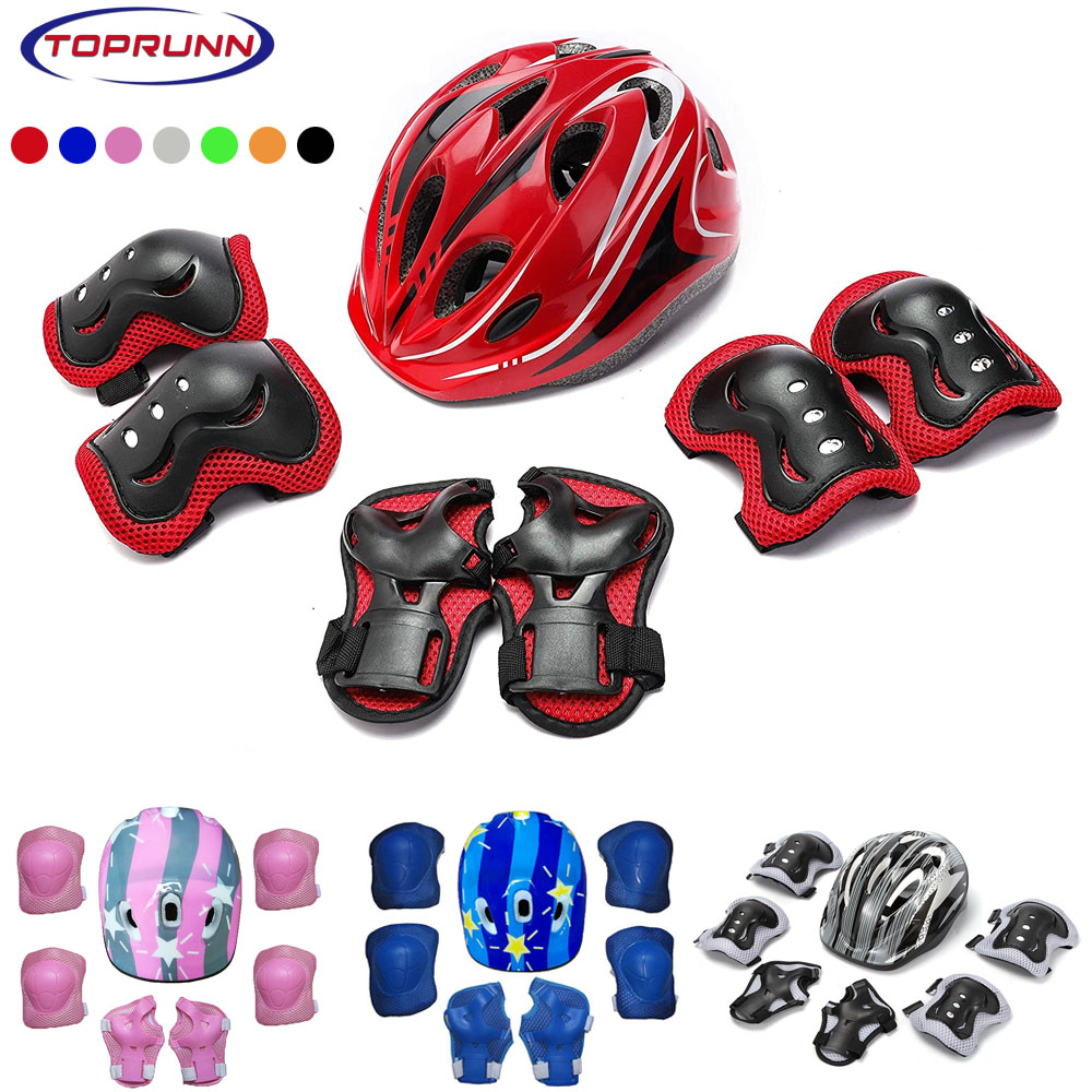 Cycling Protective Gear Kids - Kinderfietshelm Knie Elleboog Polsbeschermers, Peuterhelm met