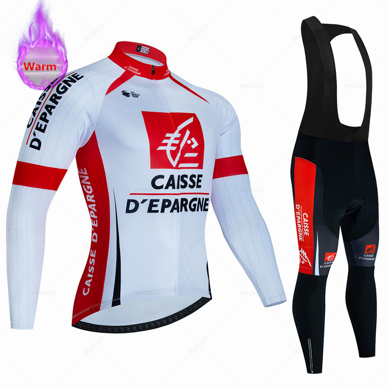 Cycling Gear For Winter - Caisse D'épargne Winter Thermisch Fleece Wielertrui